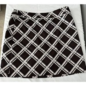EP Pro Golf Skort Womens Size 12 Abstract Brown White Printed Lined Skirt EUC